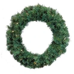 Northlight 24" Pre-Lit Cedar Pine Artificial Wreath With Warm White LED Lights