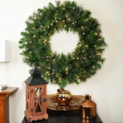 Northlight 36" Pre-Lit Canyon Pine Artificial Wreath With Clear Lights -Northlight Shop 28529 32270535 3