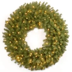 30" Norwood Fir Wreath With 100ct. Warm White Battery Operated LED Lights