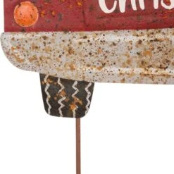 Glitzhome® 32" Christmas Rusty Metal Truck Yard Stake -Northlight Shop D231754S 8