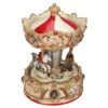 Northlight 6.5" Ivory & Gold Animated Musical Clown & Cupid Carousel Tabletop Decoration