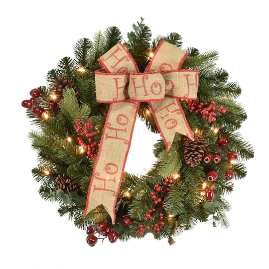 24" Pre-Lit Decorated Wreath 1 24" Pre-Lit Decorated Wreath