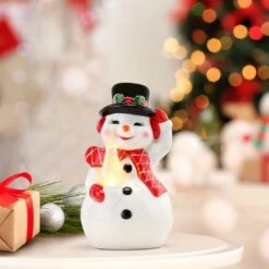 Mr. Christmas 5.5" LED Nostalgic Snowman Figure 5 Mr. Christmas 5.5" LED Nostalgic Snowman Figure -Northlight Shop D250270S 2