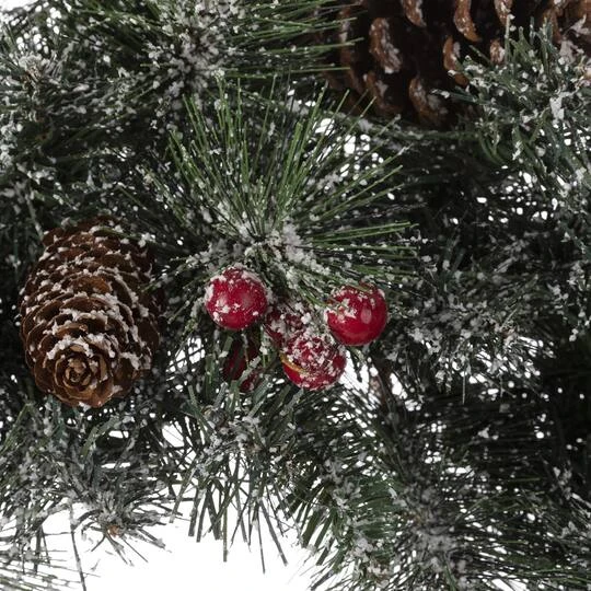 Glitzhome® 24" LED Glittered Pinecone Christmas Wreath 6 Glitzhome® 24" LED Glittered Pinecone Christmas Wreath - Image 6