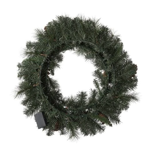 Glitzhome® 24" LED Glittered Pinecone Christmas Wreath 9 Glitzhome® 24" LED Glittered Pinecone Christmas Wreath - Image 9