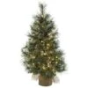 3ft. Pre-Lit Frosted Artificial Christmas Tree With Pinecones, Clear Lights
