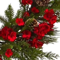 24" Plum Blossom Pine Wreath 9 24" Plum Blossom Pine Wreath -Northlight Shop D251356S 13
