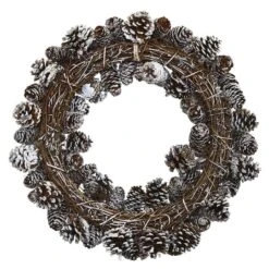 17" Snowy Pinecone Wreath 8 17" Snowy Pinecone Wreath -Northlight Shop D251357S 12