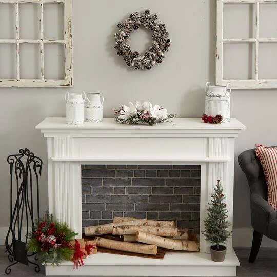 17" Snowy Pinecone Wreath 5 17" Snowy Pinecone Wreath - Image 5