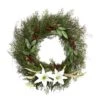 20" Cedar, Lilies & Berries With Antlers Wreath