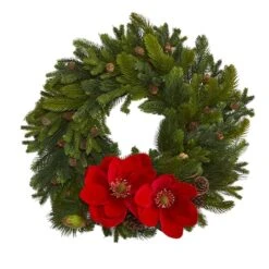 30" Magnolia, Pine & Pinecone Artificial Wreath