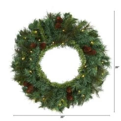 20" LED Mixed Pine & Pinecone Artificial Christmas Wreath -Northlight Shop D251389S 2