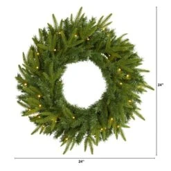 24" LED Long Pine Artificial Christmas Wreath -Northlight Shop D251390S 2
