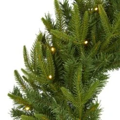 24" LED Long Pine Artificial Christmas Wreath -Northlight Shop D251390S 3