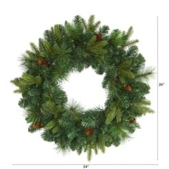 24" LED Mixed Pine Artificial Christmas Wreath -Northlight Shop D251394S 2