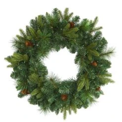 24" LED Mixed Pine Artificial Christmas Wreath -Northlight Shop D251394S 3
