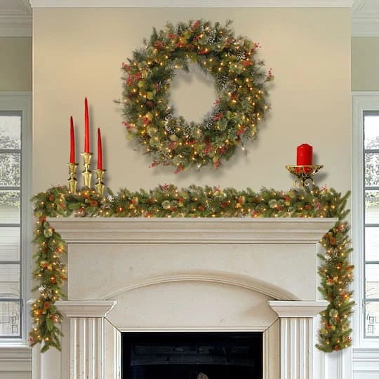 48" Pre-Lit Wintry Pine Wreath 3 48" Pre-Lit Wintry Pine Wreath - Image 3