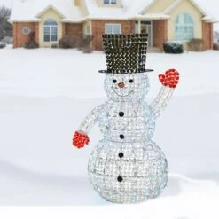 5ft. LED Crystal Bead Snowman -Northlight Shop D252589S 3