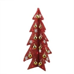 Northlight 2.25ft. Pre-Lit Red Slim Tinsel Christmas Tree With LED Lights -Northlight Shop D253639S 12