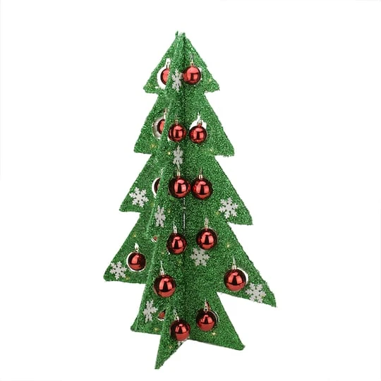 Northlight 2.25ft. Pre-Lit Green & Red Tinsel Christmas Tree With LED Lights 3 Northlight 2.25ft. Pre-Lit Green & Red Tinsel Christmas Tree With LED Lights - Image 3