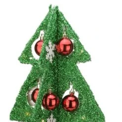 Northlight 2.25ft. Pre-Lit Green & Red Tinsel Christmas Tree With LED Lights 8 Northlight 2.25ft. Pre-Lit Green & Red Tinsel Christmas Tree With LED Lights -Northlight Shop D253641S 12