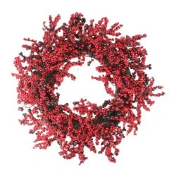 Northlight 22" Red & Brown Berry Christmas Wreath