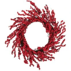 Northlight 22" Red & Brown Berry Christmas Wreath -Northlight Shop D253731S 11