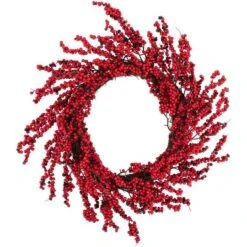 Northlight 22" Red & Brown Berry Christmas Wreath -Northlight Shop D253731S 15