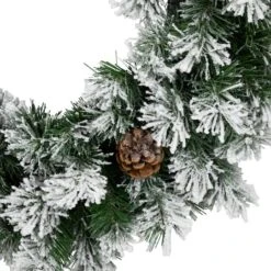 Northlight 24" Flocked Angel Pine & Pinecones Wreath -Northlight Shop D253733S 15