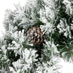 Northlight 24" Flocked Angel Pine & Pinecones Wreath -Northlight Shop D253733S 16