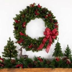 Northlight 3ft. Pre-Lit Canadian Pine Artificial Christmas Wreath -Northlight Shop D253739S 13