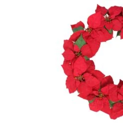 Northlight 24" Red Poinsettia Flower Wreath -Northlight Shop D253752S 13