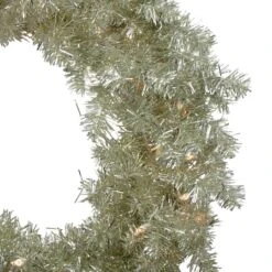 Northlight 24" Pre-Lit Champagne Artificial Tinsel Christmas Wreath -Northlight Shop D253759S 12