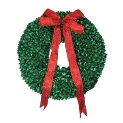 Northlight 28" Pre-Lit Glittered Leaves Artificial Christmas Wreath 9 Northlight 28" Pre-Lit Glittered Leaves Artificial Christmas Wreath -Northlight Shop D253760S 1