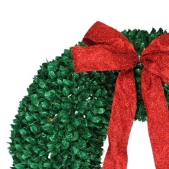 Northlight 28" Pre-Lit Glittered Leaves Artificial Christmas Wreath 12 Northlight 28" Pre-Lit Glittered Leaves Artificial Christmas Wreath -Northlight Shop D253760S 13