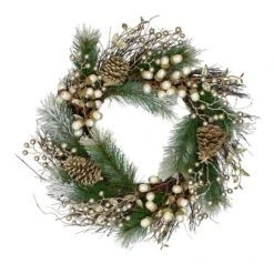Northlight 22" Acorn, Pinecone & Flocked Pine Needle Wreath -Northlight Shop D253766S 11