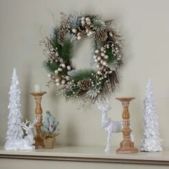 Northlight 22" Acorn, Pinecone & Flocked Pine Needle Wreath -Northlight Shop D253766S 12