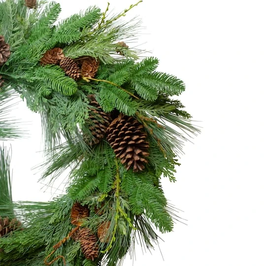 Northlight 32" Cedar & Pinecone Wreath 3 Northlight 32" Cedar & Pinecone Wreath - Image 3