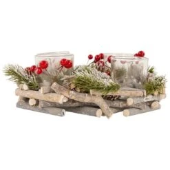 Northlight 10" Frosted Berries & Branches Votive Candle Holder 13 Northlight 10" Frosted Berries & Branches Votive Candle Holder -Northlight Shop D253916S 13
