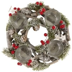 Northlight 10" Frosted Berries & Branches Votive Candle Holder 15 Northlight 10" Frosted Berries & Branches Votive Candle Holder -Northlight Shop D253916S 15