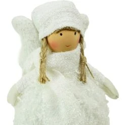 Northlight 24" Snowy Woodlands Plush White Angel Bobble Girl Christmas Figure -Northlight Shop D253918S 2