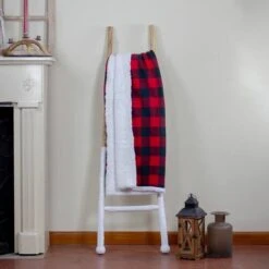 Northlight Black & Red Buffalo Plaid Christmas Throw Cover With Sherpa Backing -Northlight Shop D253945S 12