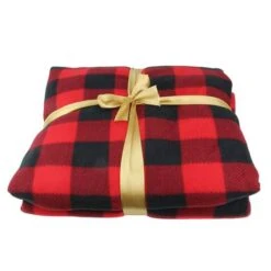 Northlight Black & Red Buffalo Plaid Christmas Throw Cover With Sherpa Backing -Northlight Shop D253945S 13