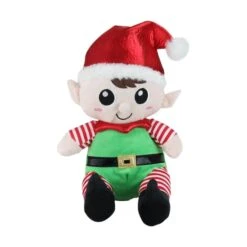 Northlight 13" Red Plush Sitting Boy & Girl Christmas Elf Figure Set -Northlight Shop D253950S 12