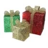 Northlight Red Pre-Lit Glittering Christmas Gift Box Set