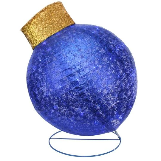 Northlight 3ft. Blue LED Twinkling Glittered Christmas Ball Ornament Decoration 3 Northlight 3ft. Blue LED Twinkling Glittered Christmas Ball Ornament Decoration - Image 3