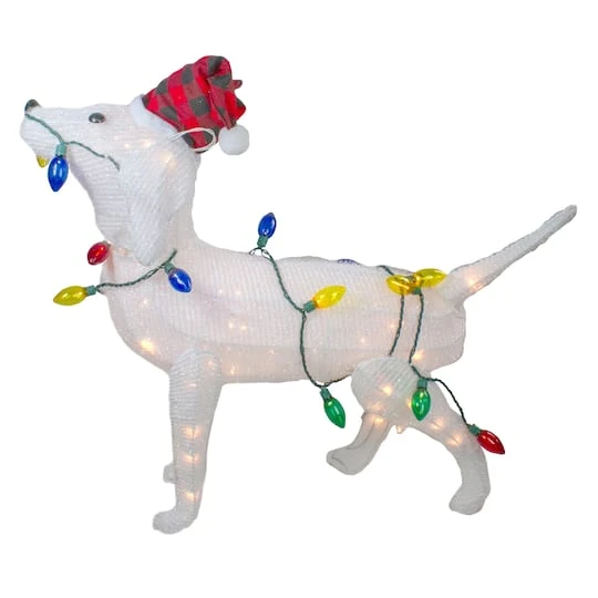 Northlight 3ft. White Lighted Standing Dog Christmas Decoration 1 Northlight 3ft. White Lighted Standing Dog Christmas Decoration