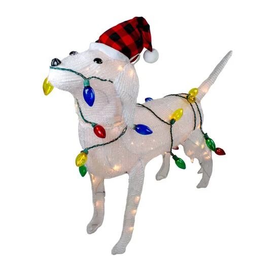 Northlight 3ft. White Lighted Standing Dog Christmas Decoration 3 Northlight 3ft. White Lighted Standing Dog Christmas Decoration - Image 3