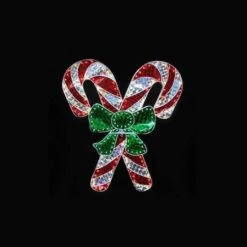 Northlight 4ft. Lighted Red & White Candy Cane Outdoor Christmas Window Silhouette -Northlight Shop D253977S 2