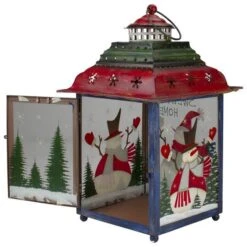 Northlight 15" Red, Green & Blue Snowman Christmas Lantern 13 Northlight 15" Red, Green & Blue Snowman Christmas Lantern -Northlight Shop D253987S 13